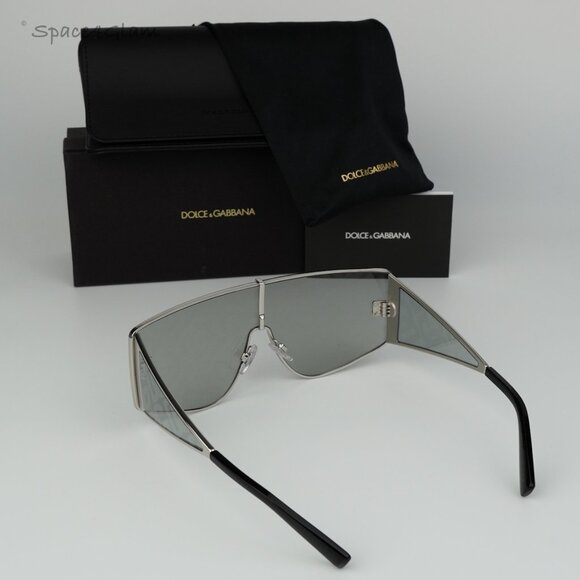 NEW D&G DG2305 05/AL Silver Grey Silver Mirrored DG Rectangle Unisex Sunglasses - Picture 7 of 7